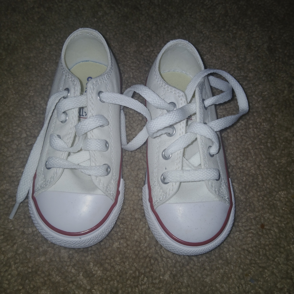 Converse White and Red Kids Sneakers